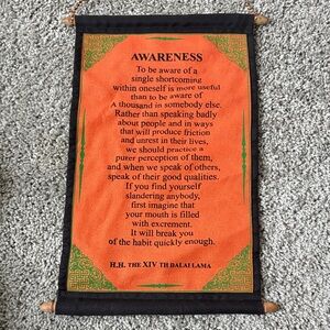 Dalai Lama Quotes ~ Awareness ~ Inspirational Message Wall Hanging Decor